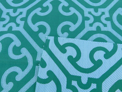 5 EV32 Square 26 x 27 inches Scalamandre Ailin Lattice Weave Jacquard Green White Geometric MSRP USD190+/y