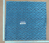 59 EV32 Square 26 x 26 inches Scalamandre Echo Velvet Peacock Blue Deep Blue Geometric MSRP USD 316/y