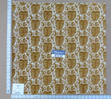 7 EV32 Square 26 x 26 inches Scalamandre Grey Watkins Veneto Pine Gold Jacquard Botanical Foliage Chenille Jacquard  MSRP USD590+/y