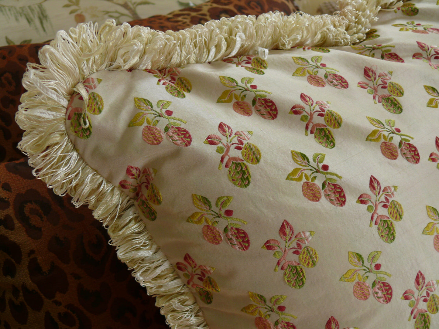 Classic French Court *strawberry* 100%silk Lisere Marie Antoinette By yard