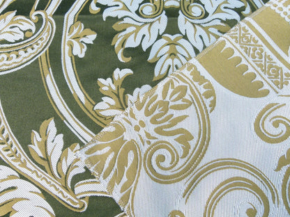 9 EV32 Square 26 x 26 inches Scalamandre Emma's Urns Silk Lampas Green Historic