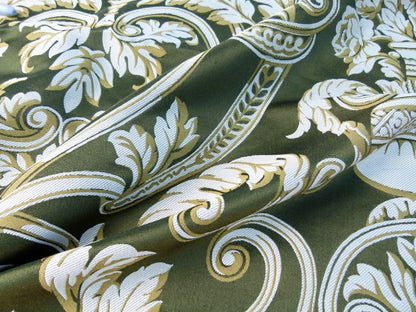 9 EV32 Square 26 x 26 inches Scalamandre Emma's Urns Silk Lampas Green Historic