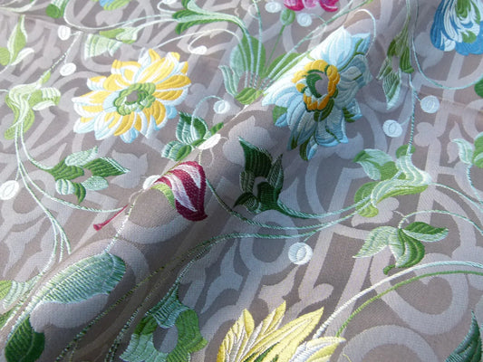 11 EV32 Square 25 x 25 inches Scalamandre Tassinari &amp; Chatel Paiva Taupe Fonce  MSRP 2002/y