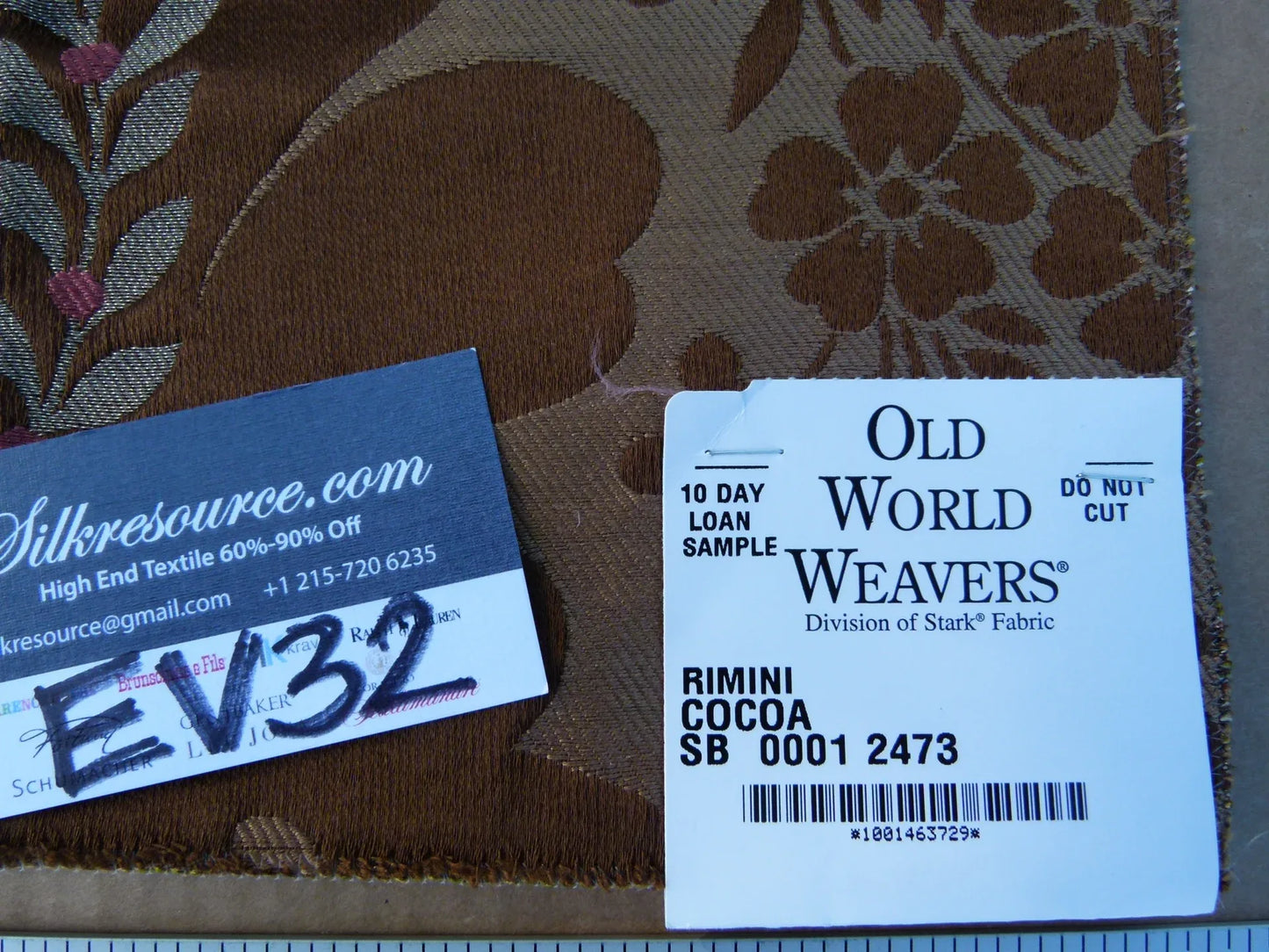13 EV32 Square 18 x 27 inches Scalamandre Old World Weavers Rimini Cocoa Brown Floral Historic MSRP USD 1676/y