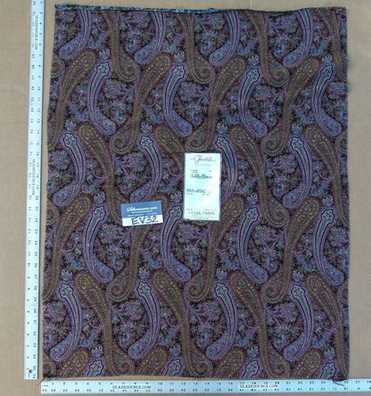 15 EV32 Square 33 x 26 inches Scalamandre Old World Weavers Punjab Black Wool Silk Paisley MSRP USD 876/y