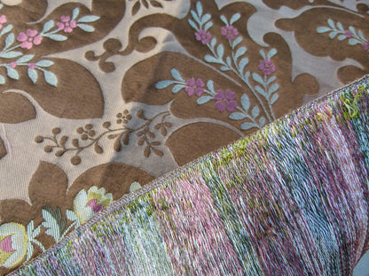 17 EV32 Square 26 x 27 inches Scalamandre Old World Weavers Rimini Cocoa Brown Floral Historic MSRP USD 1676/y