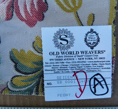 20 EV32 Square 16 x 27 inches Scalamandre Seicento Peony Silk Floral Red Green Yellow MSRP USD 1406/y