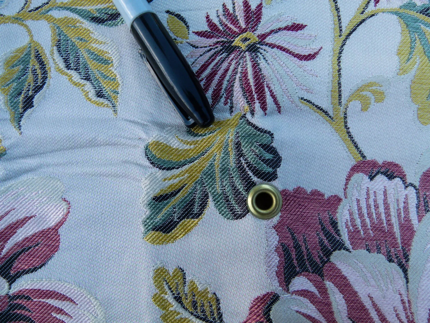 20 EV32 Square 16 x 27 inches Scalamandre Seicento Peony Silk Floral Red Green Yellow MSRP USD 1406/y