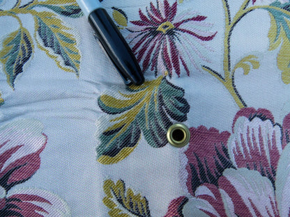 20 EV32 Square 16 x 27 inches Scalamandre Seicento Peony Silk Floral Red Green Yellow MSRP USD 1406/y