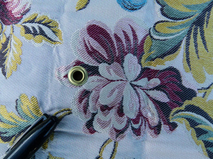 20 EV32 Square 16 x 27 inches Scalamandre Seicento Peony Silk Floral Red Green Yellow MSRP USD 1406/y