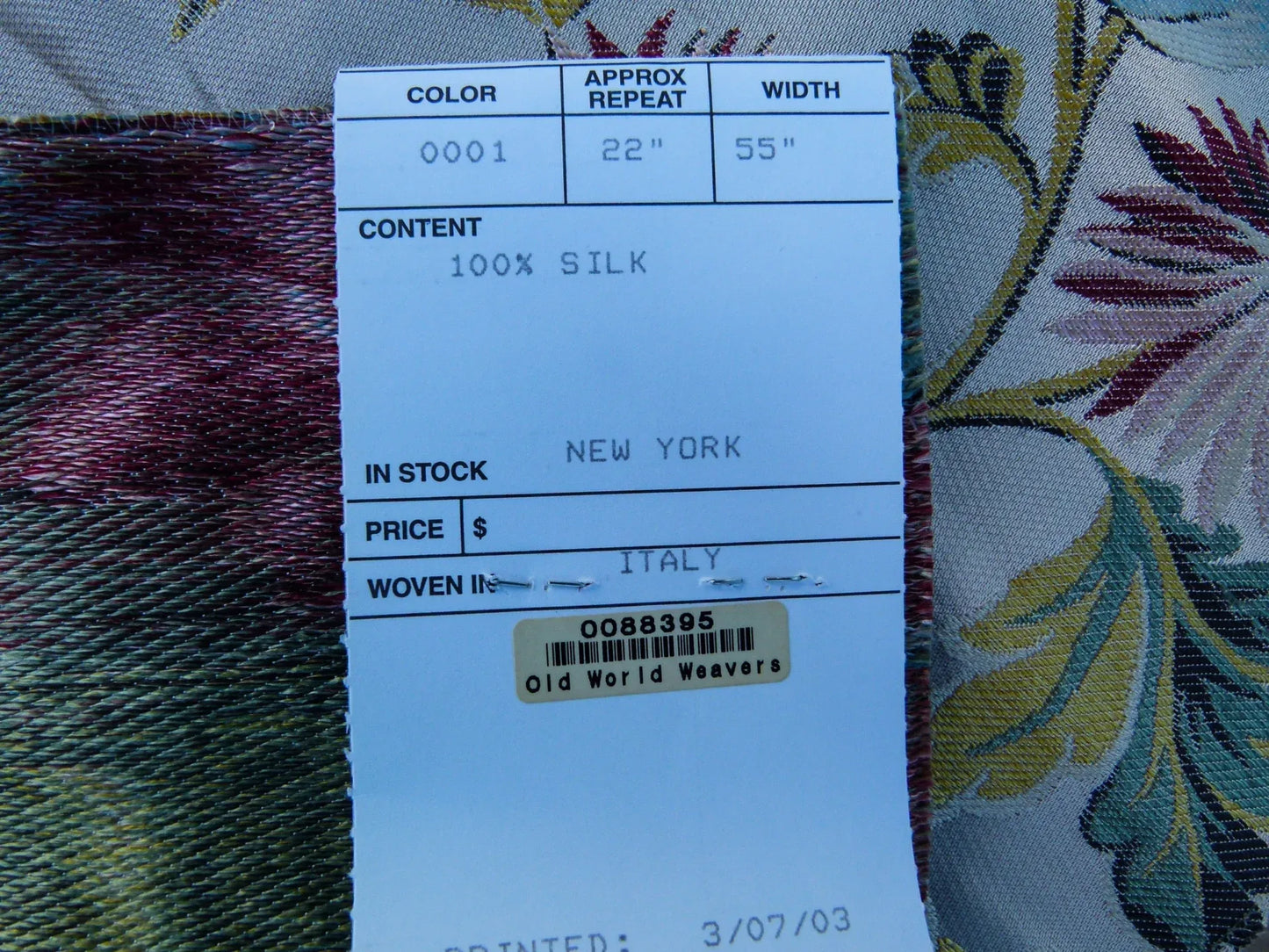 20 EV32 Square 16 x 27 inches Scalamandre Seicento Peony Silk Floral Red Green Yellow MSRP USD 1406/y