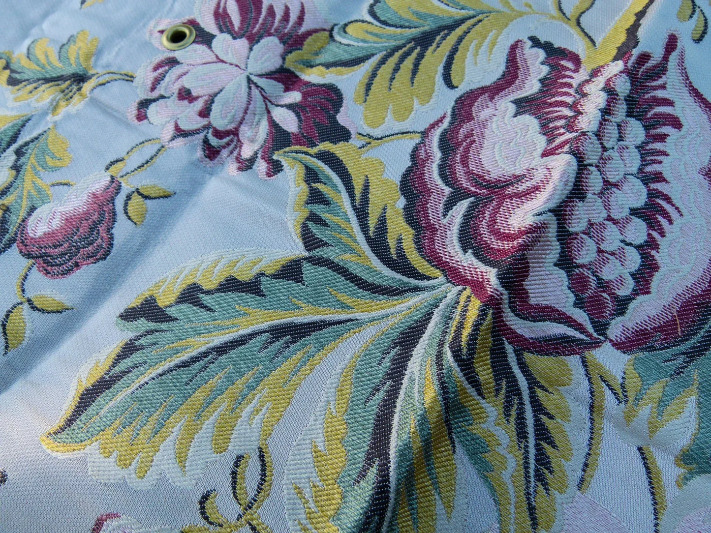 20 EV32 Square 16 x 27 inches Scalamandre Seicento Peony Silk Floral Red Green Yellow MSRP USD 1406/y