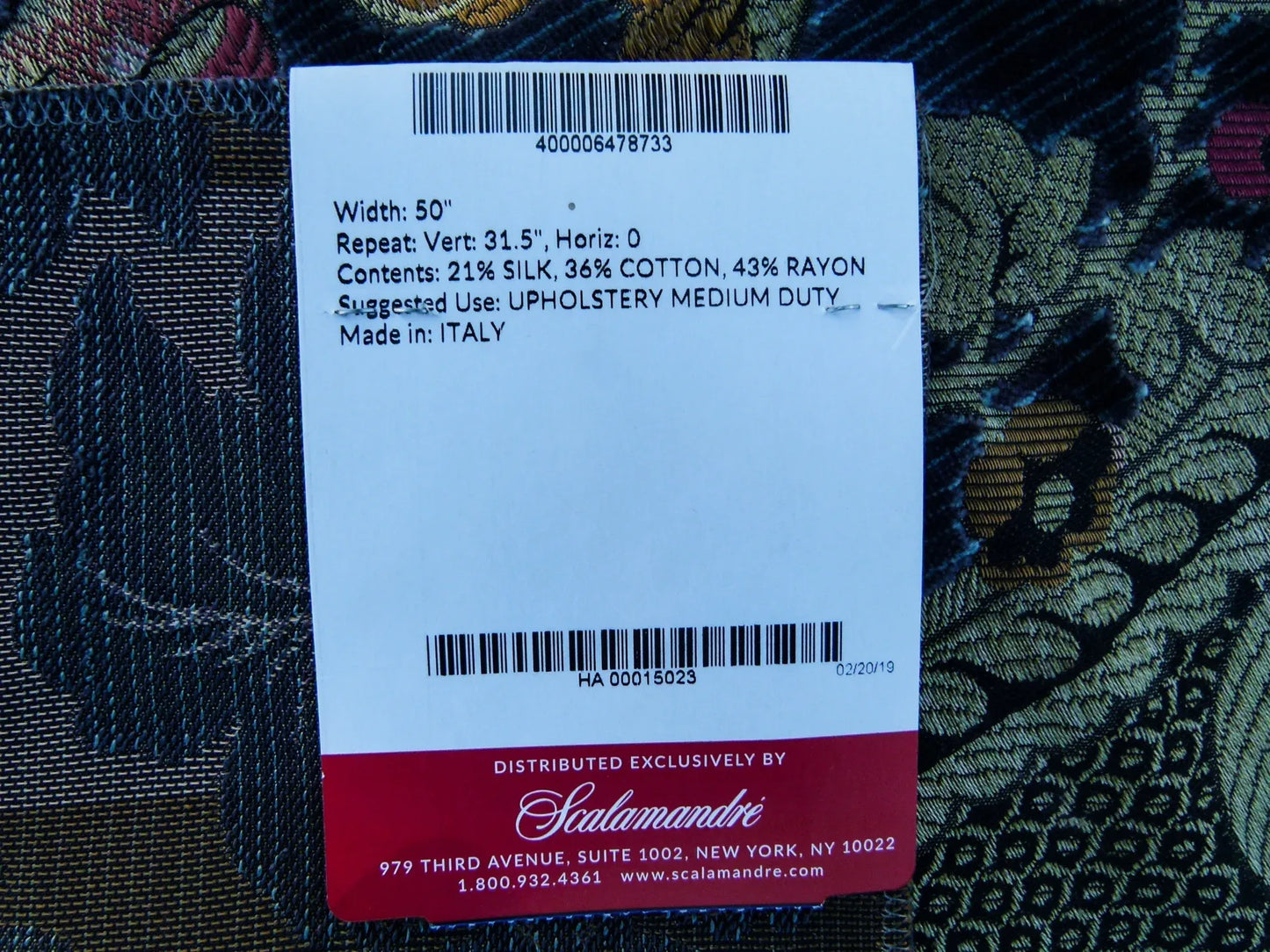 21 EV32 Square 27 x 27 inches Scalamandre Old World Weavers Tosca Blue Silk Cut Velvet MSRP USD956/y