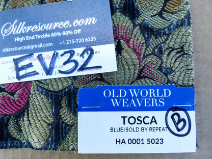 22 EV32 Square 27 x 27 inches Scalamandre Old World Weavers Tosca Blue Silk Cut Velvet MSRP USD956/y