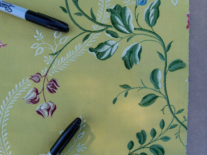 23 EV32 Square 25 x 25 inches Scalamandre Tassinari &amp; Chatel Diane Jonquille Silk Yellow Floral MSRP USD 1000/yard