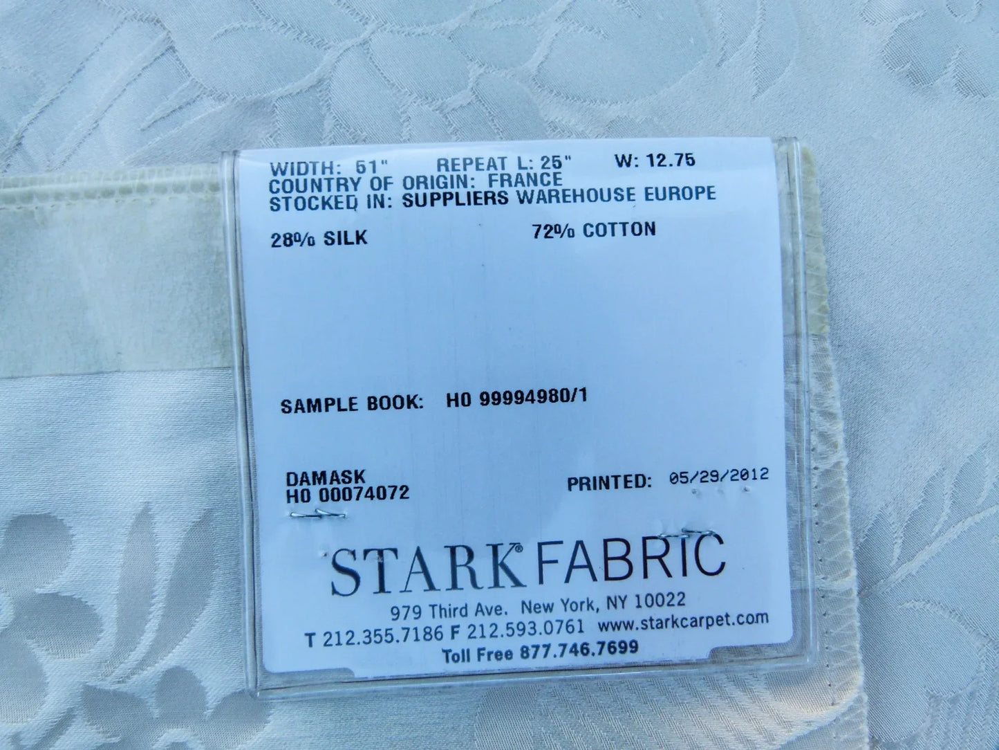 25 EV32 Square 26 x 24 inches Scalamandre Lelievre Paris Valencay - Le Eglantine White Silk Damask Floral