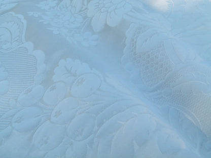 25 EV32 Square 26 x 24 inches Scalamandre Lelievre Paris Valencay - Le Eglantine White Silk Damask Floral