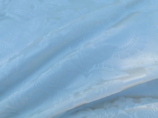 27 EV32 Square 25 x 25 inches Scalamandre Lelievre Paris Valencay - Le Eglantine White Silk Damask Floral