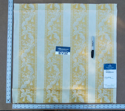 29 EV32 Square 25 x 24 inches Scalamandre Tassinari &amp; Chatel Les Rubans Or Stripe Yellow White