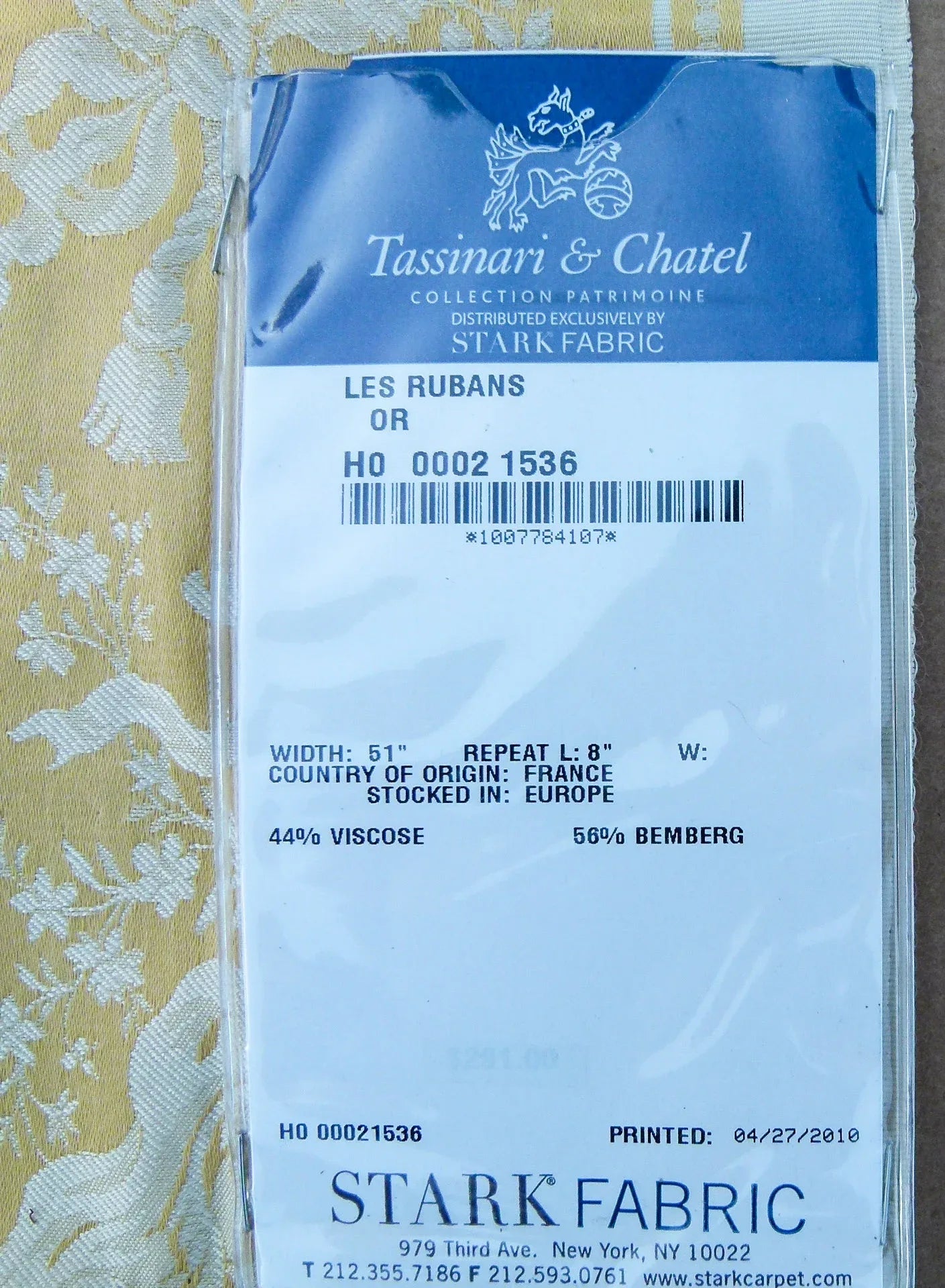 29 EV32 Square 25 x 24 inches Scalamandre Tassinari &amp; Chatel Les Rubans Or Stripe Yellow White