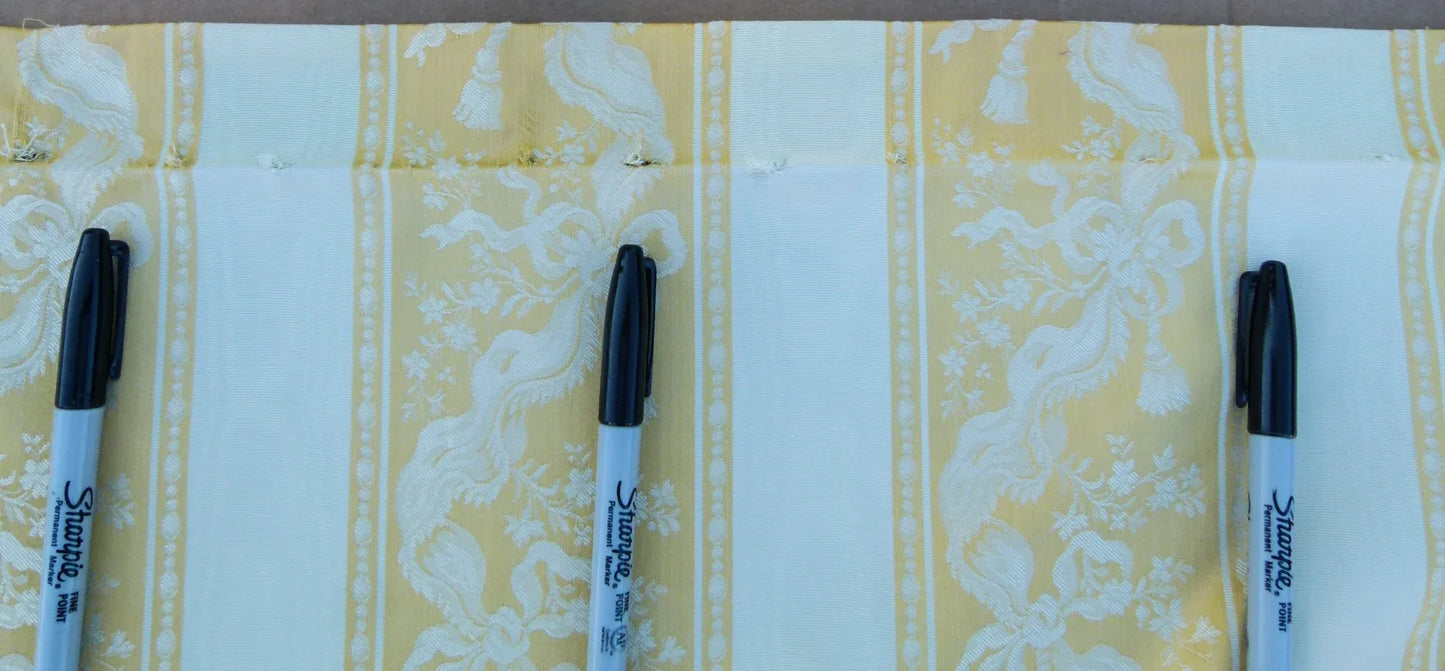 29 EV32 Square 25 x 24 inches Scalamandre Tassinari &amp; Chatel Les Rubans Or Stripe Yellow White