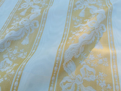 29 EV32 Square 25 x 24 inches Scalamandre Tassinari &amp; Chatel Les Rubans Or Stripe Yellow White