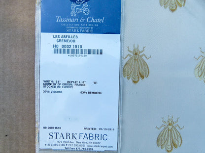 31 EV32 Square 26 x 24 inches Scalamandre Tassinari &amp; Chatel Les Abeilles Creme/Or