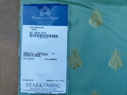 32 EV32 Square 25 x 25 inches Scalamandre Tassinari &amp; Chatel Les Abeilles Vert Green