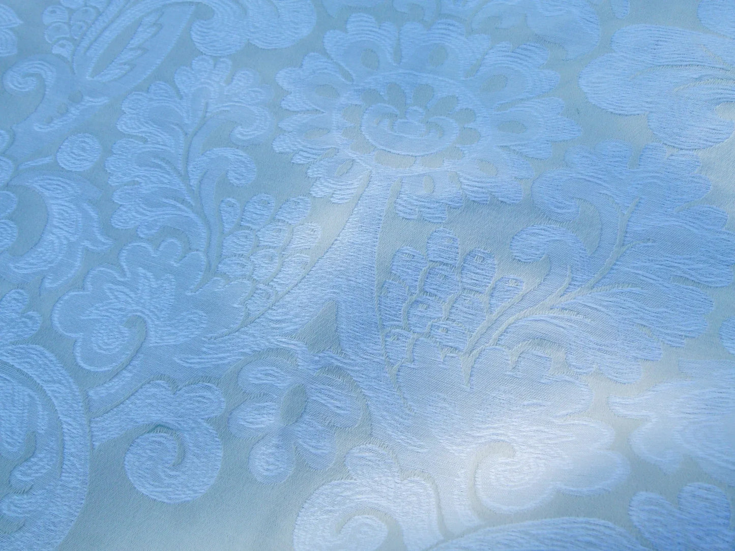 33 EV32 Square 23 x 25 inches Scalamandre Lelievre Coppelia Blanc White Large Jacquard