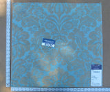 36 EV32 Square 25 x 23 inches Scalamandre Lelievre Coppelia Capri Blue Brown Large Jacquard