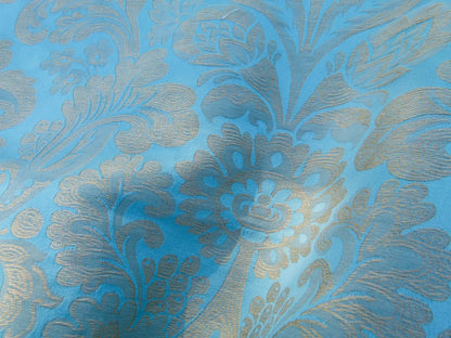 36 EV32 Square 25 x 23 inches Scalamandre Lelievre Coppelia Capri Blue Brown Large Jacquard