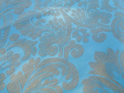 36 EV32 Square 25 x 23 inches Scalamandre Lelievre Coppelia Capri Blue Brown Large Jacquard