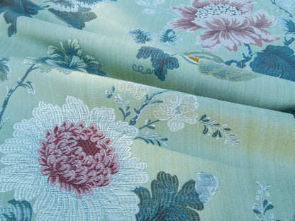 39 EV32 Square 26 x 24 inches Scalamandre Perrault Sauge Silk lampas Green Fruits Foliage MSRP USD 670/y