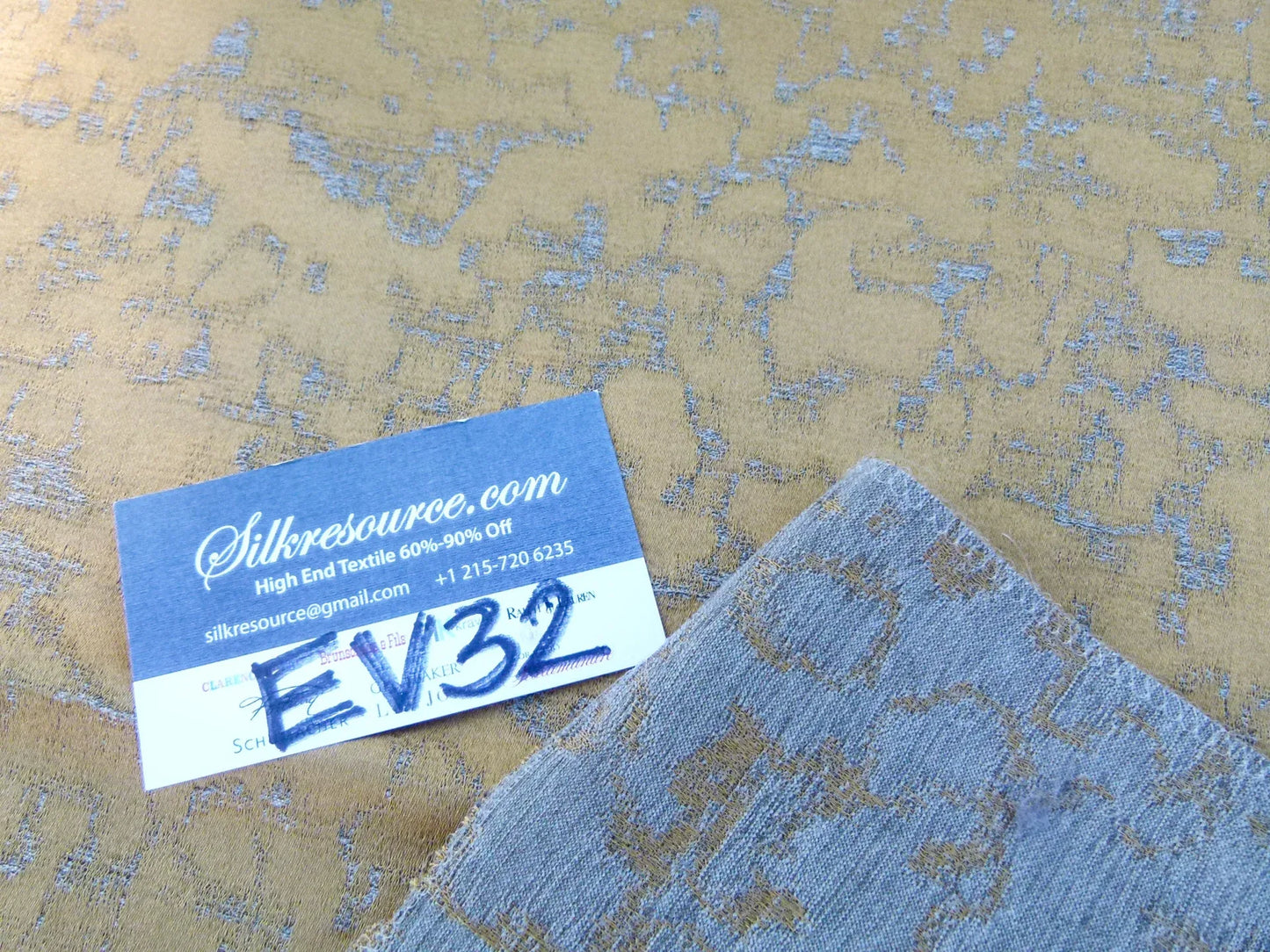40 EV32 Square 27 x 27 inches Scalamandre Aldeco Misty Curry Small Jacquard Brown MSRP USD 344/y