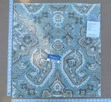 43 EV32 Square 26 x 27 inches Scalamandre Oushak Linen Velvet Aquamarine Jacquard Velvet Blue MSRP USD 638/y
