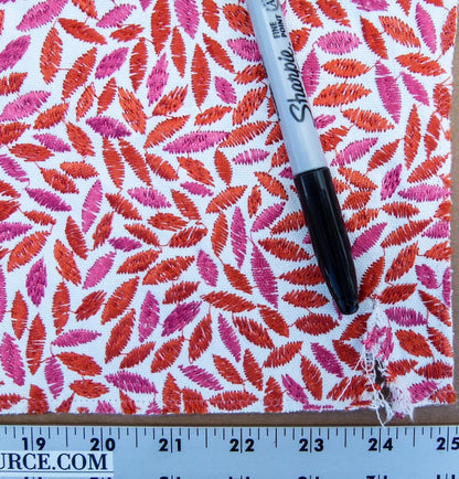 44 EV32 Square 27 x 25 inches Scalamandre Grey Watkins Meadow Embroidery Pink Red MSRP USD 320/y