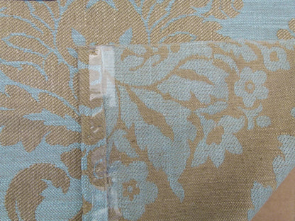 47 EV32 Square 25 x 27 inches Scalamandre Old World Weavers Felice Damask Aqua Brown MSRP USD668/y