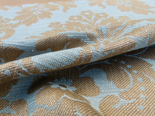 47 EV32 Square 25 x 27 inches Scalamandre Old World Weavers Felice Damask Aqua Brown MSRP USD668/y