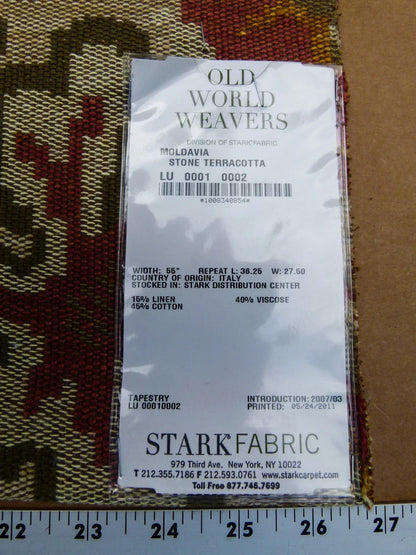 48 EV32 Square 26 x 27 inches Scalamandre Old World Weavers Moldavia Stone Terracotta Tapestry