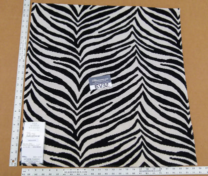 51 EV32 Square 26 x 25 inches Scalamandre Old World Weavers Singita Black and White Animals White Zebra Wool  MSRP 306/y