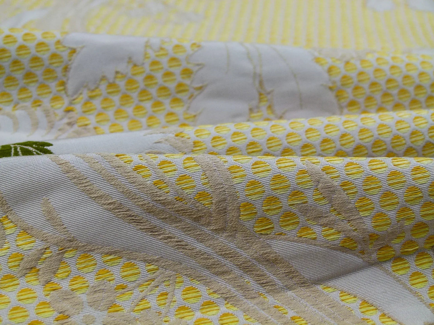 52 EV32 Square 1 yard x 26 inches Scalamandre Old World Weavers Frullino Yellow Silk Botanical MSRP USD1286/yard