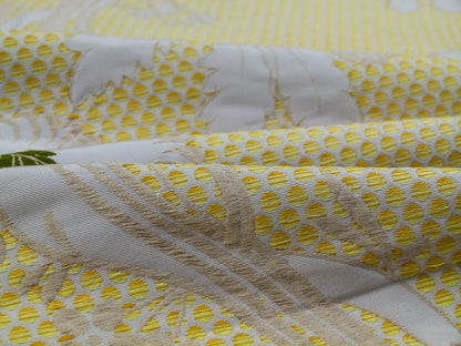52 EV32 Square 1 yard x 26 inches Scalamandre Old World Weavers Frullino Yellow Silk Botanical MSRP USD1286/yard