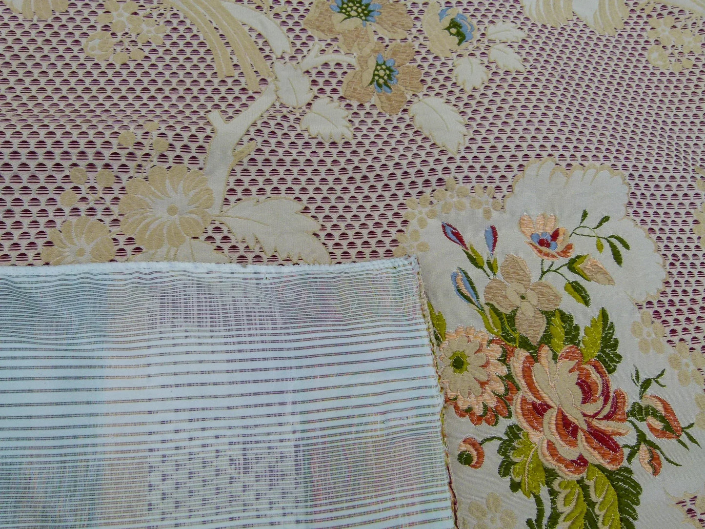 54 EV32 Square 30 x 27 inches Scalamandre Old World Weavers Frullino Red Silk Botanical MSRP USD1286/yard