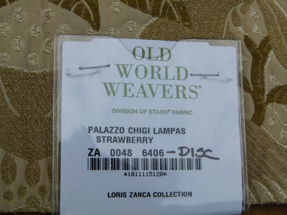 55 EV32 Square 1 yard x 26 inches Scalamandre Old World Weavers Pallazo Chigi Lampas Strawberry Green