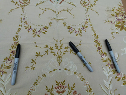 56 EV32 Square 27 x 27 inches Scalamandre Old World Weavers Printemps Beige Floral Botanical