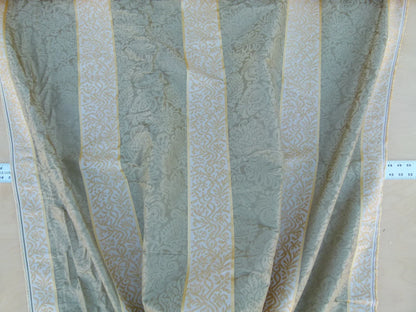 By Yd Lee Jofa Romanelli Stripe Oyster Grey Olive Green Gold Italy Linen MSRP USD270/Y