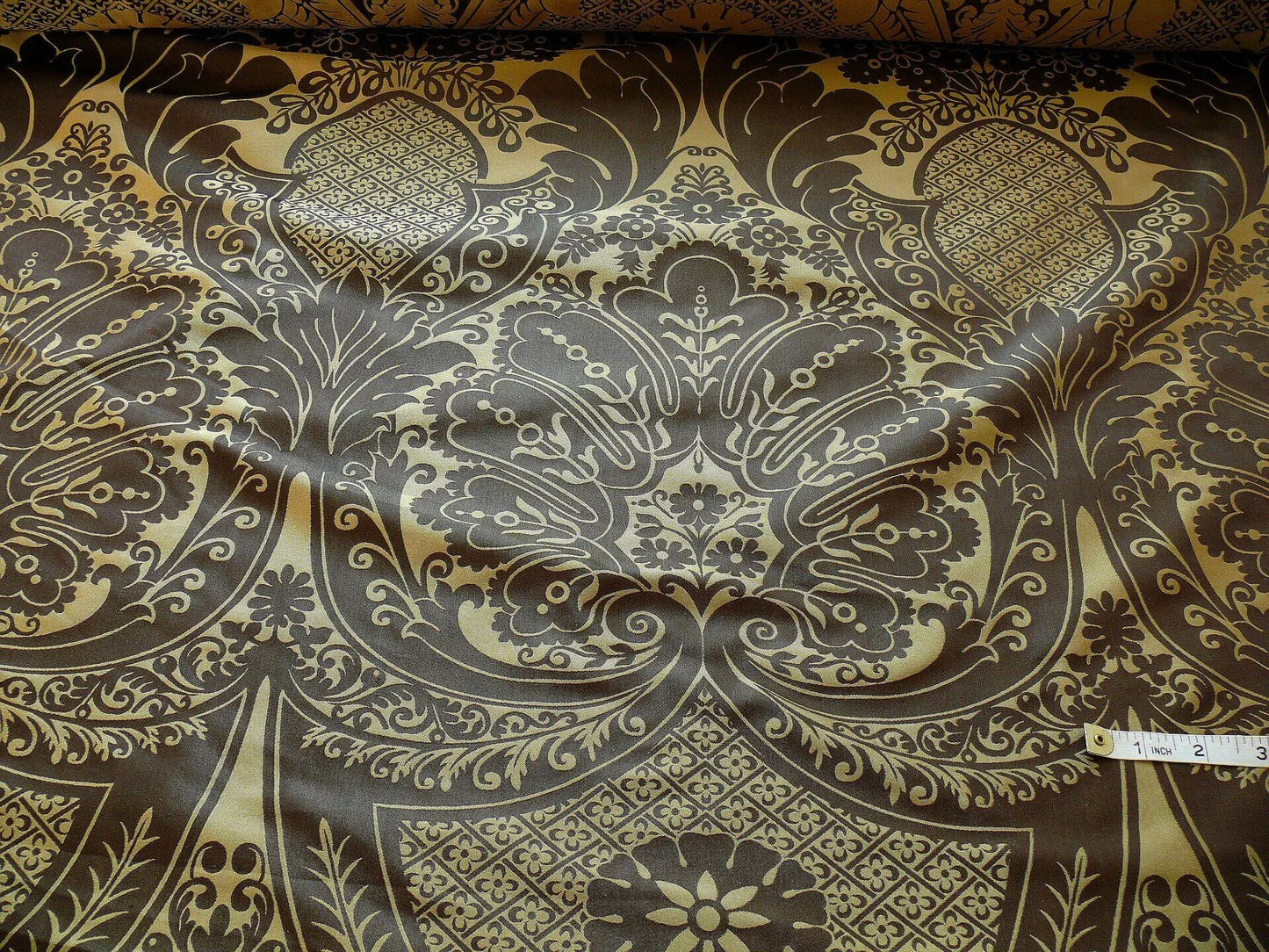 Beacon Hill Classy Chippendale 100%silk Brocade Chocolate