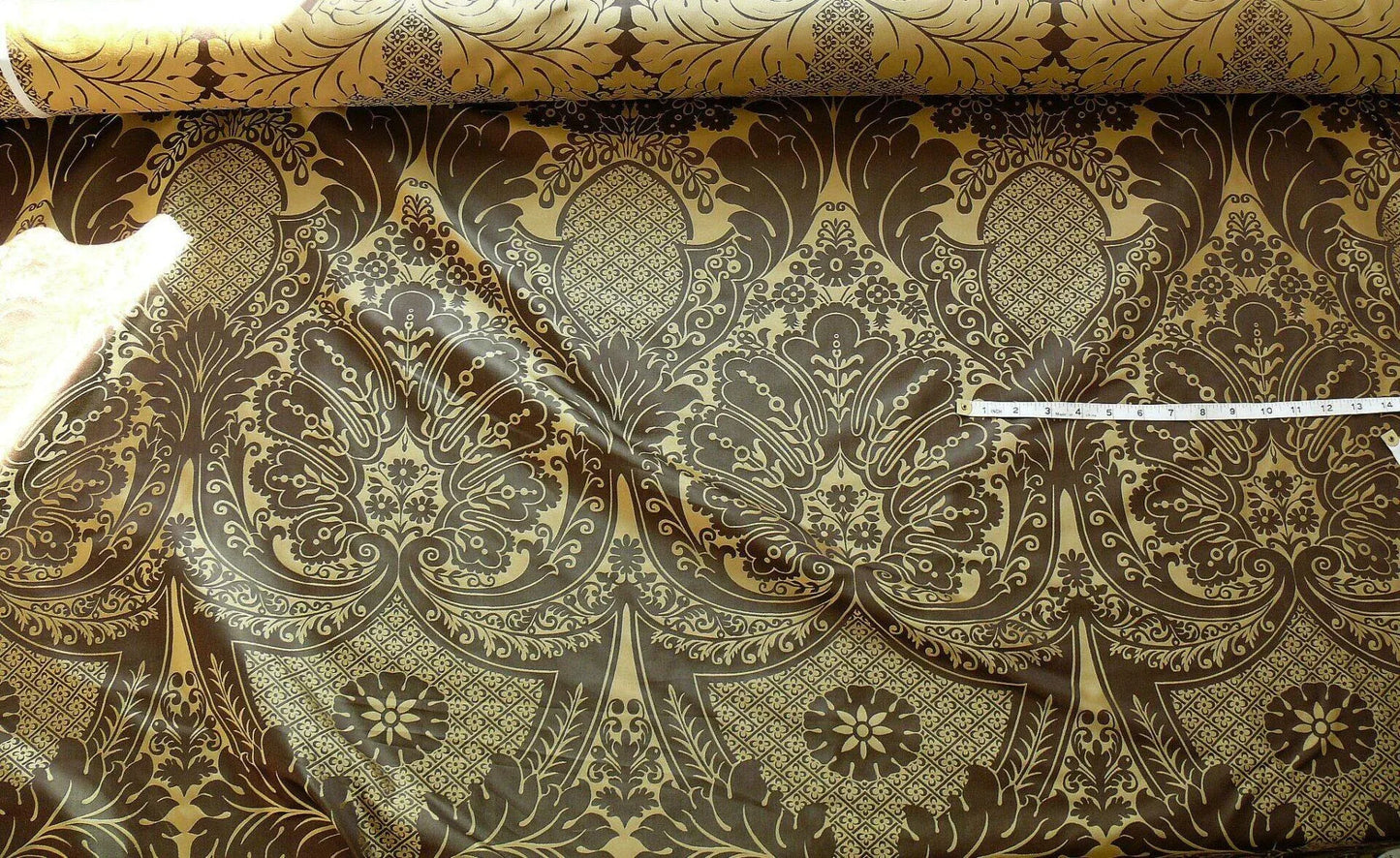 Beacon Hill Classy Chippendale 100%silk Brocade Chocolate