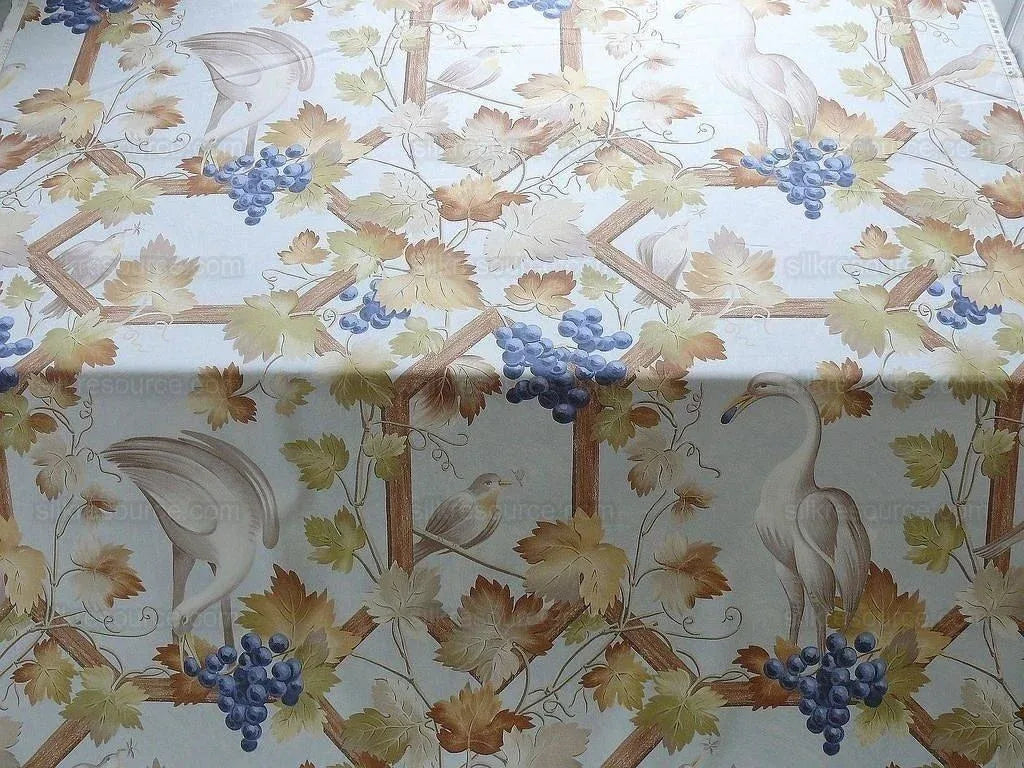 Brunschwig & Fils "affresco Airone"cotton Crane Grape