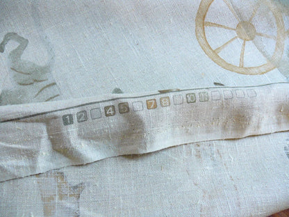 High End Horse Chevalier Archery Cart Asian Tang Dynasty Print Watercolor Linen Print